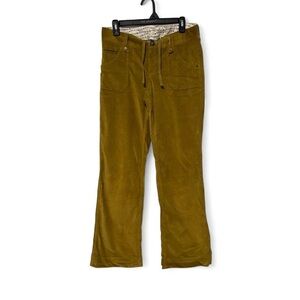 Athleta Green corduroy granola girl boho Athleta flared pants 8